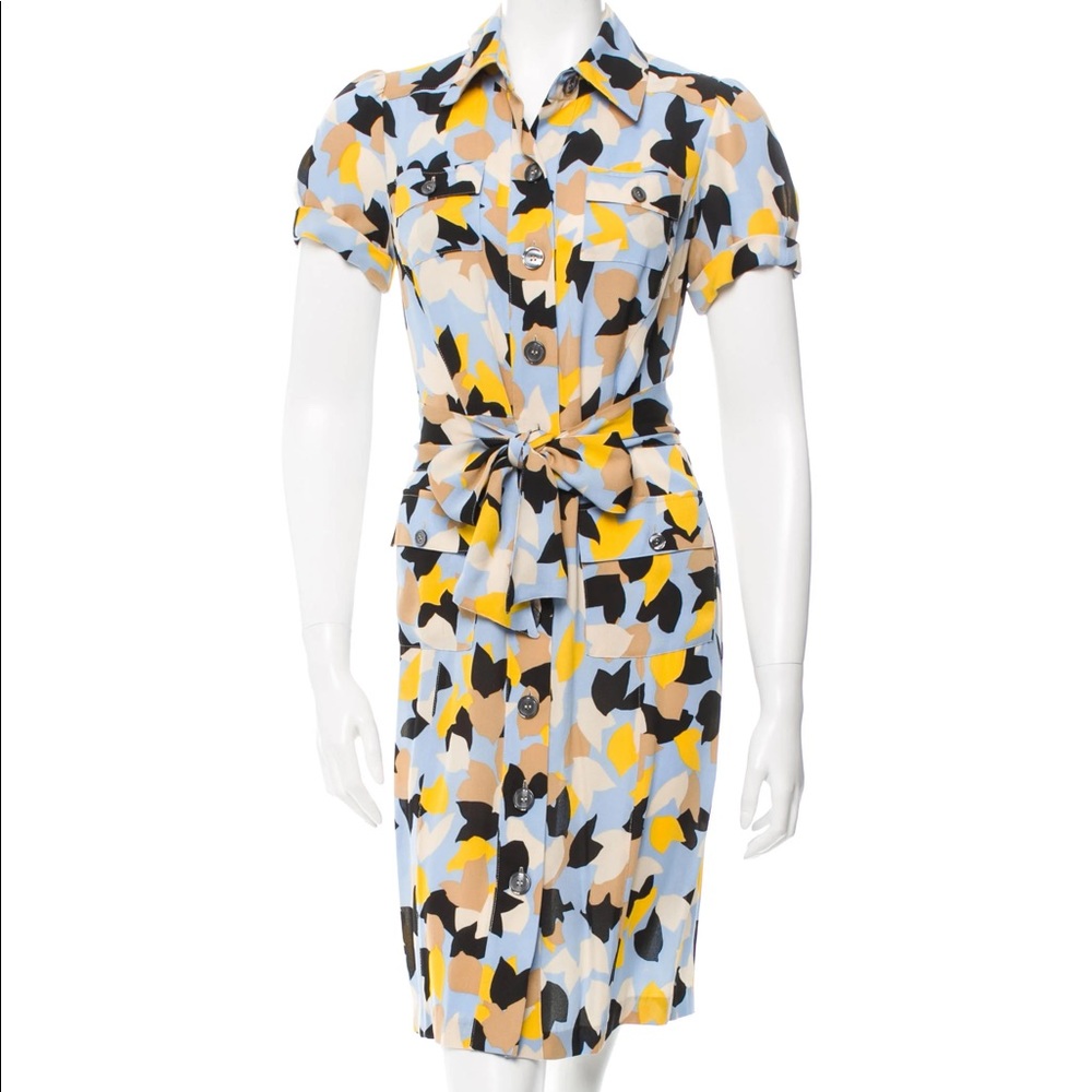 DVF Clio Silk shirt dress *rare tulip print